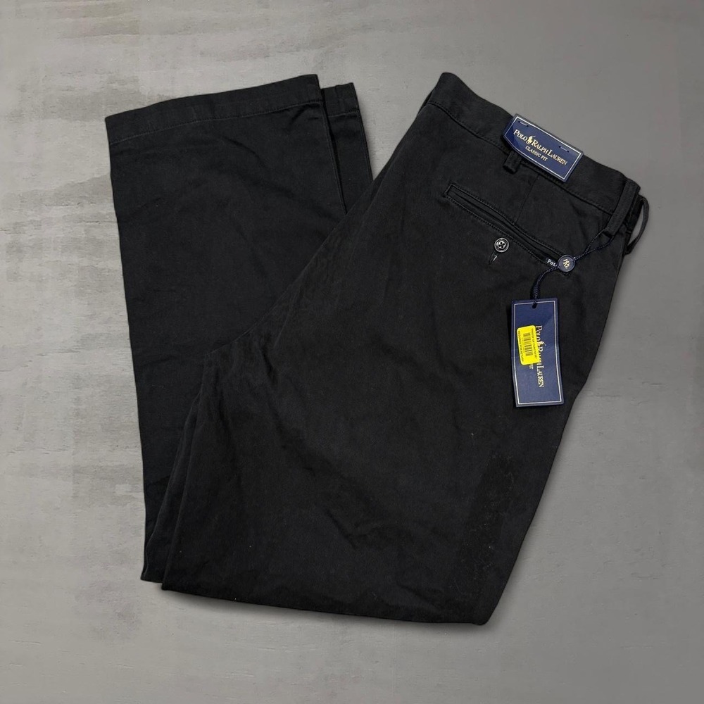 NEW Polo Ralph Lauren Chinos Black Classic Fit Straight Leg Pants 38 x 29